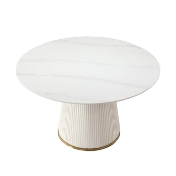 кръгла маса от спечени камък carrara white диаметър 53 инча