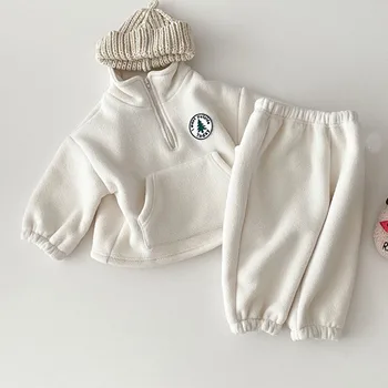 Детски пуловер, костюм 2023, есен-зима, комплект пуловери за момичета, топли дрехи за по-малките момчета, 2 броя, дрехи за новородени, от 0-3 години