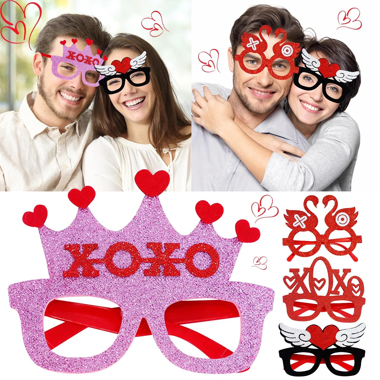 Декоративни очила за грим за Свети Валентин, подпори за партита, Подаръци за деца, 812 # 50g - 0