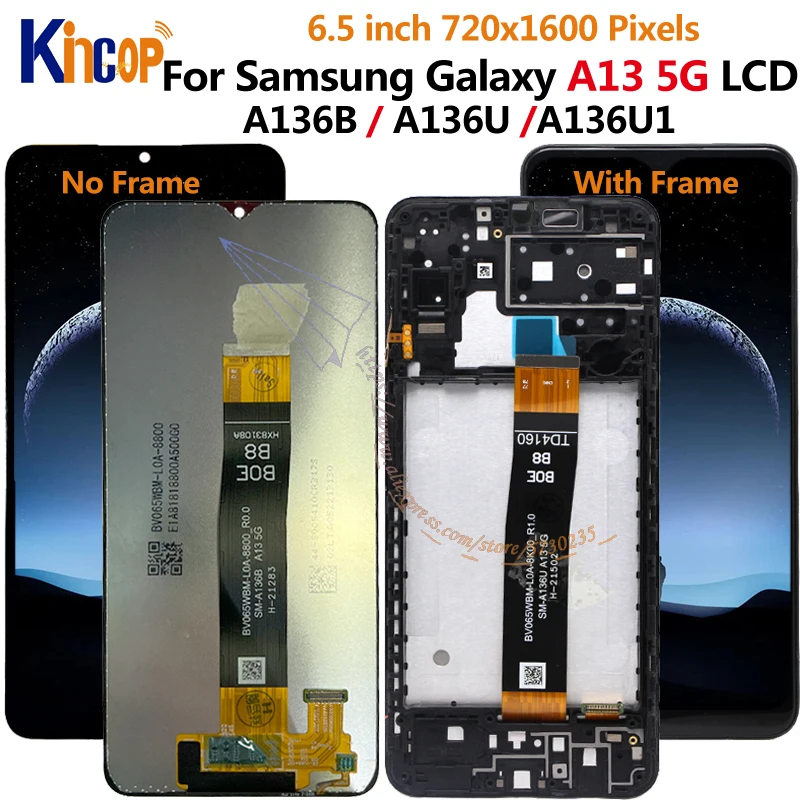 На оригиналния Samsung Galaxy A13 5G LCD сензорен дисплей, Дигитайзер За Samsung A13 5G, samsung A136 A136B A136U, SM-A136U1 - 0