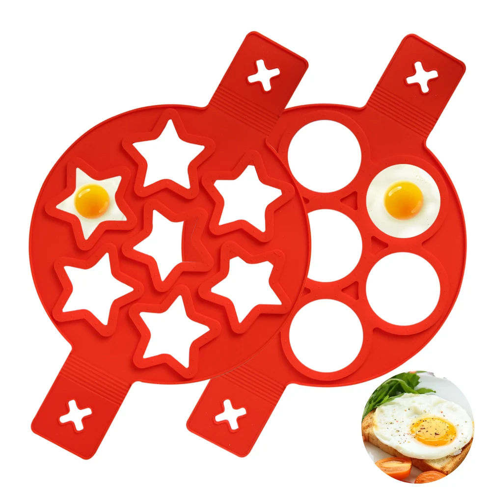 Незалепваща Форма за палачинки, Пръстен, Силиконова Форма за пържени Яйца, Множество Форма за приготвяне на палачинки, Пръстен за Яйца, Инструменти за готвене и печене - 0