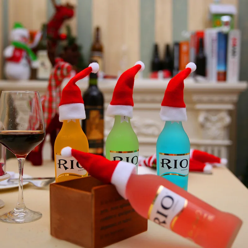 Плюшени на снежни човеци Кутията на масата, за да бирена бутилка вино, шапка, шал, чанта, Банкетна Коледна вечеря, Декорация на масата, Празнични аксесоари на Дядо Коледа - 1