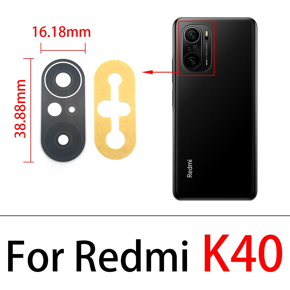 2 бр./лот, на Оригиналния Обектив на задната камера За Xiaomi Redmi 10 9T 9C K40 9A 9 8 8A 7 7A 6 6A Стъклен Капак на обектива на задната Камера с лепило - 2