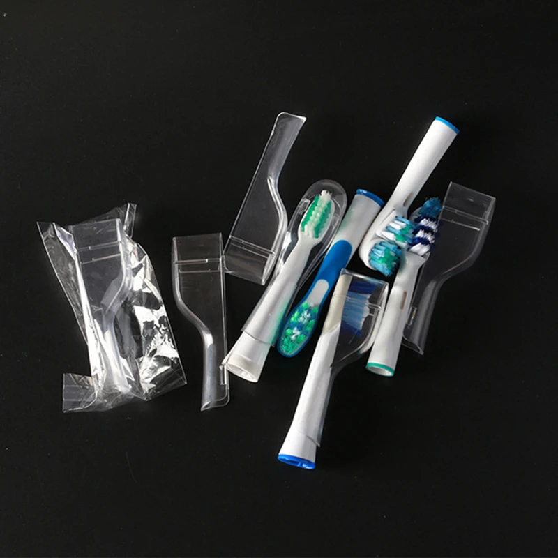 5 бр. пътна електрическа четка за зъби с дълги глави, джоб за четка за зъби за устната кухина, Защитни капаци, хигиенни пластмасова защитна капачка, калъф - 2
