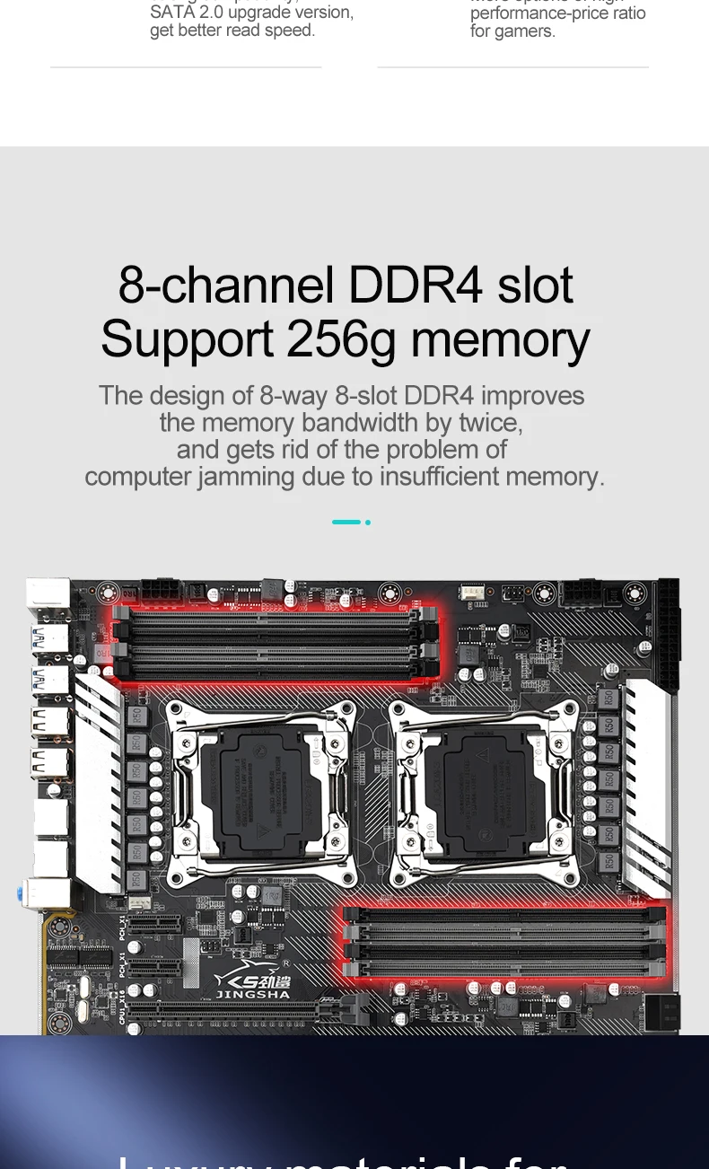 Дънна платка X99 Xeon E5 V3 серията Intel LGA 2011-3 Оперативна памет DDR4 Слот SATA/PCI-E, M. 2 NVME USB3.0 ATX дънна Платка за майнинга X99-F2 - 2