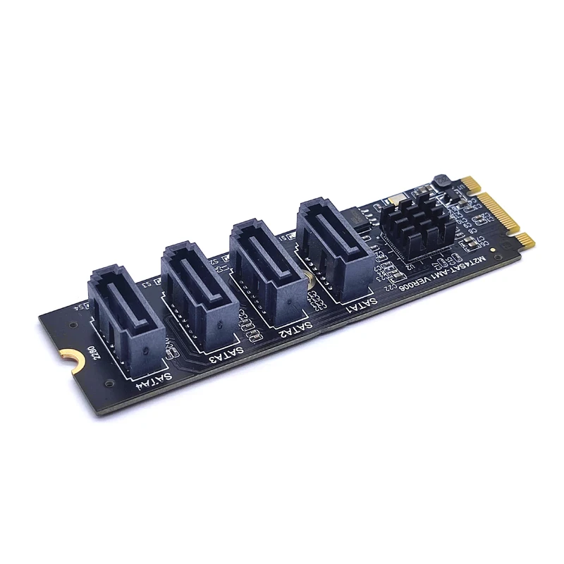 Обновете съхранение на вашия КОМПЮТЪР с помощта на NVME до SATA M. 2 NGFF PCIE M Key, 4-портов карта за разширяване SATA3 - 2
