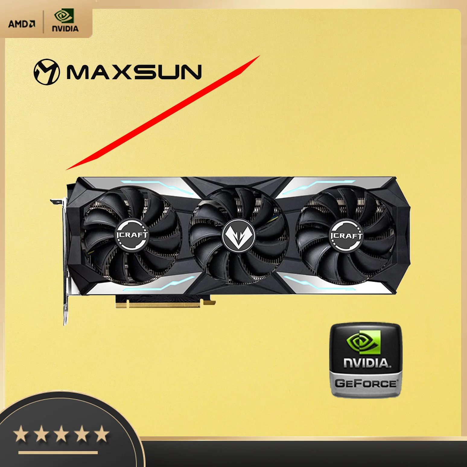 Използвани графични карти MAXSUN NVIDIA GeForce RTX3060 12G с трикратно с феновете GDDR6 GPU - 3