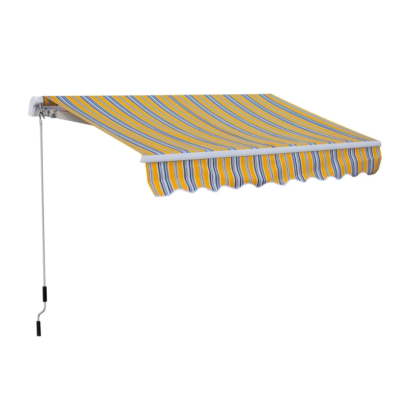 8 'x 7' Ръчно разтегателен слънцезащитен сенник за тераса със защита от uv-оранжево, черно и сиво - 4