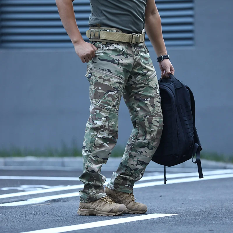 Мъжки демисезонная градинска работно облекло Панталон cargo армейските фенове за скално катерене, пешеходен туризъм, водоустойчива, тънки дишащи тактически спортни панталони - 4