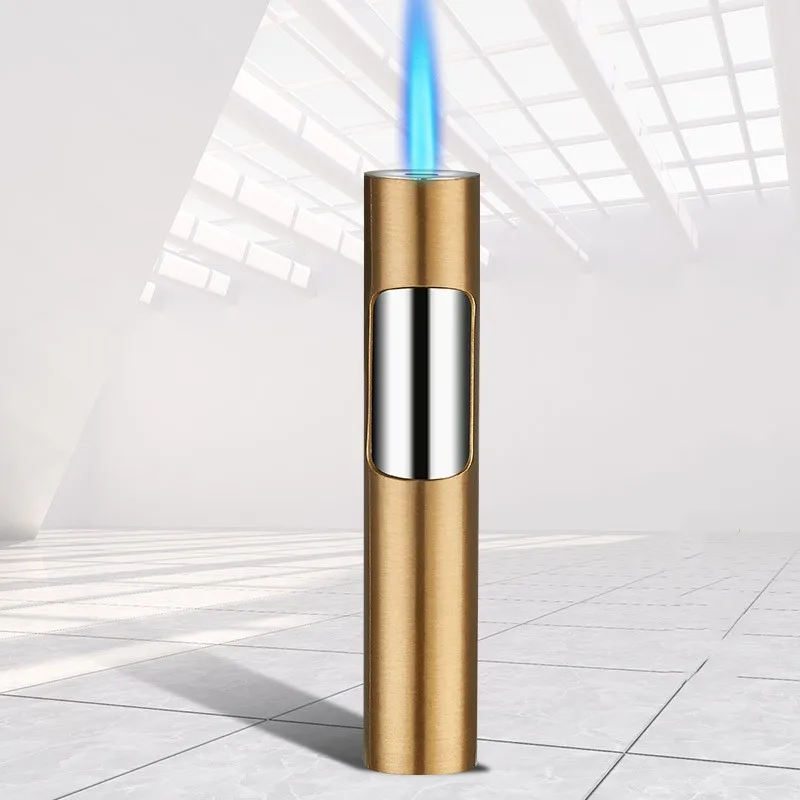 Нова градинска ветрозащитная бутановая газова запалка, метална двустранно турбинная горелка, преносима запалка за пури, персонални мъжки подарък - 4