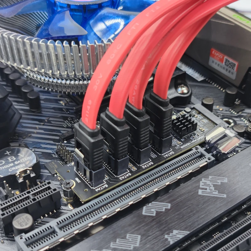 Обновете съхранение на вашия КОМПЮТЪР с помощта на NVME до SATA M. 2 NGFF PCIE M Key, 4-портов карта за разширяване SATA3 - 4